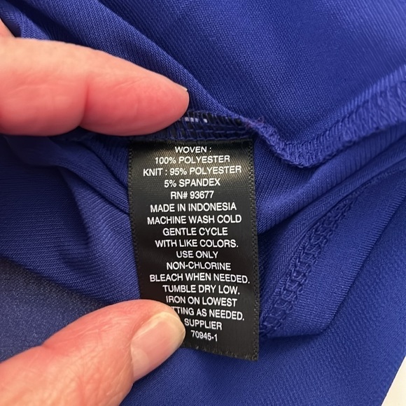 Worthington Blue Flowy Sheer Long Sleeve Top Size Large - Picture 7 of 7